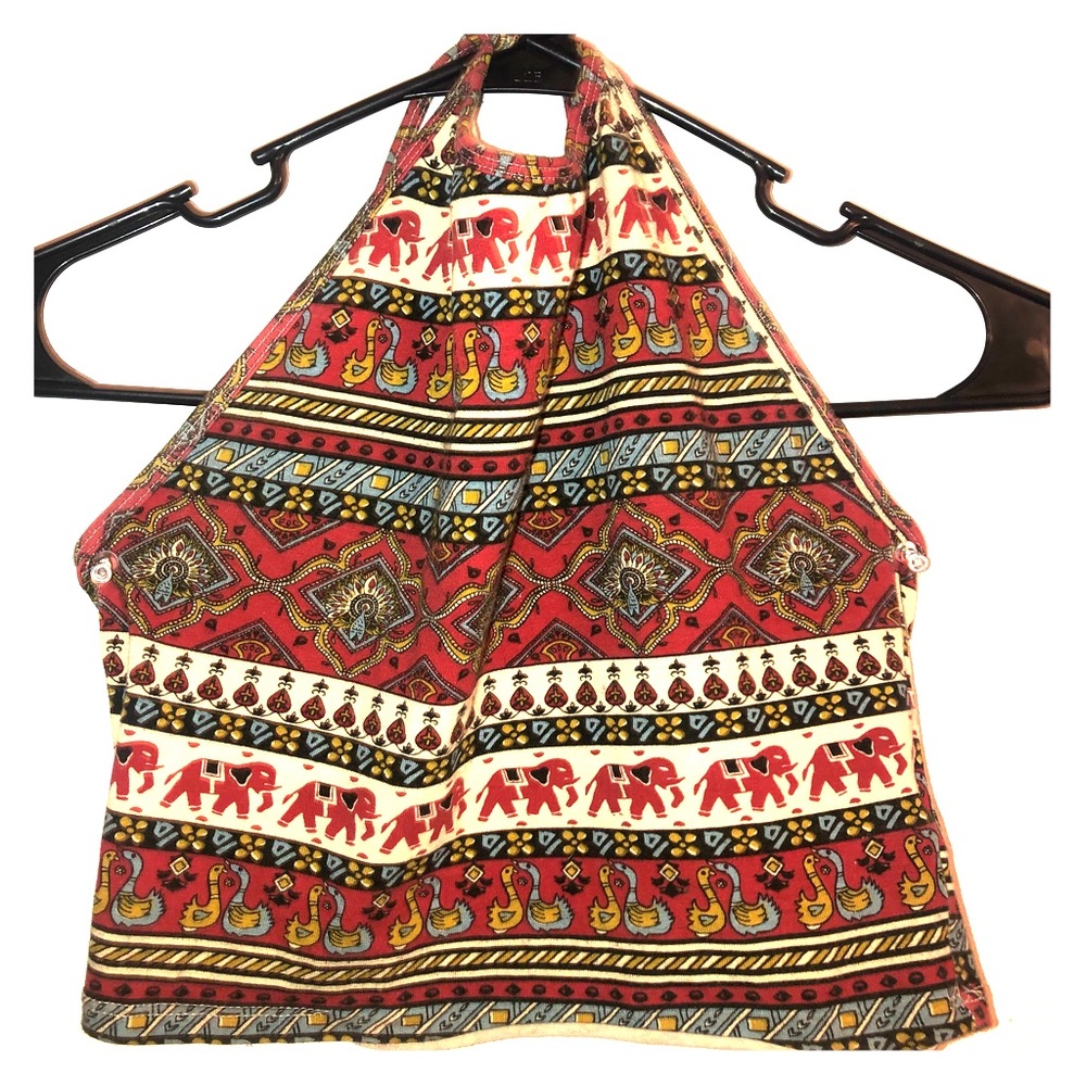 Halter bohemian print crop top
